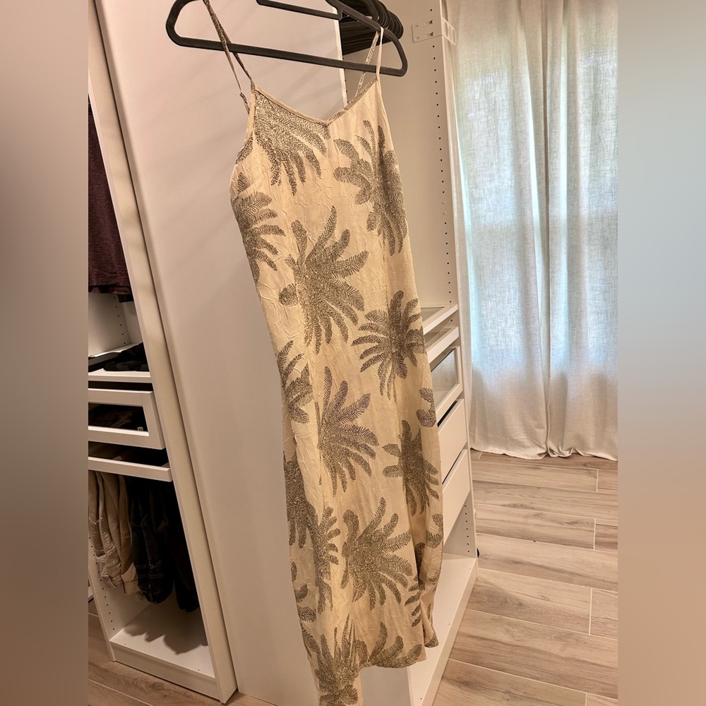 Primark Cream with Palm Tree Maxi Dress